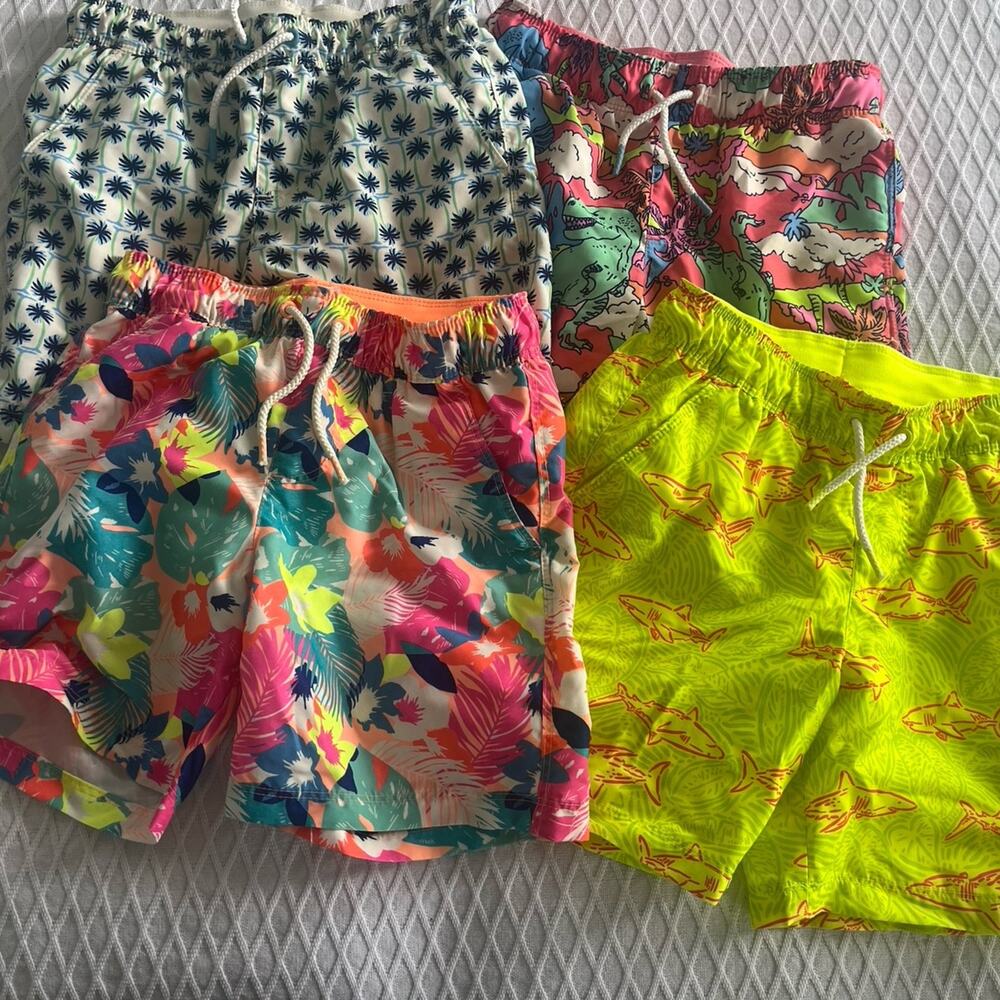 Boys Cat & Jack size medium 8 swim trunks four pack bundle